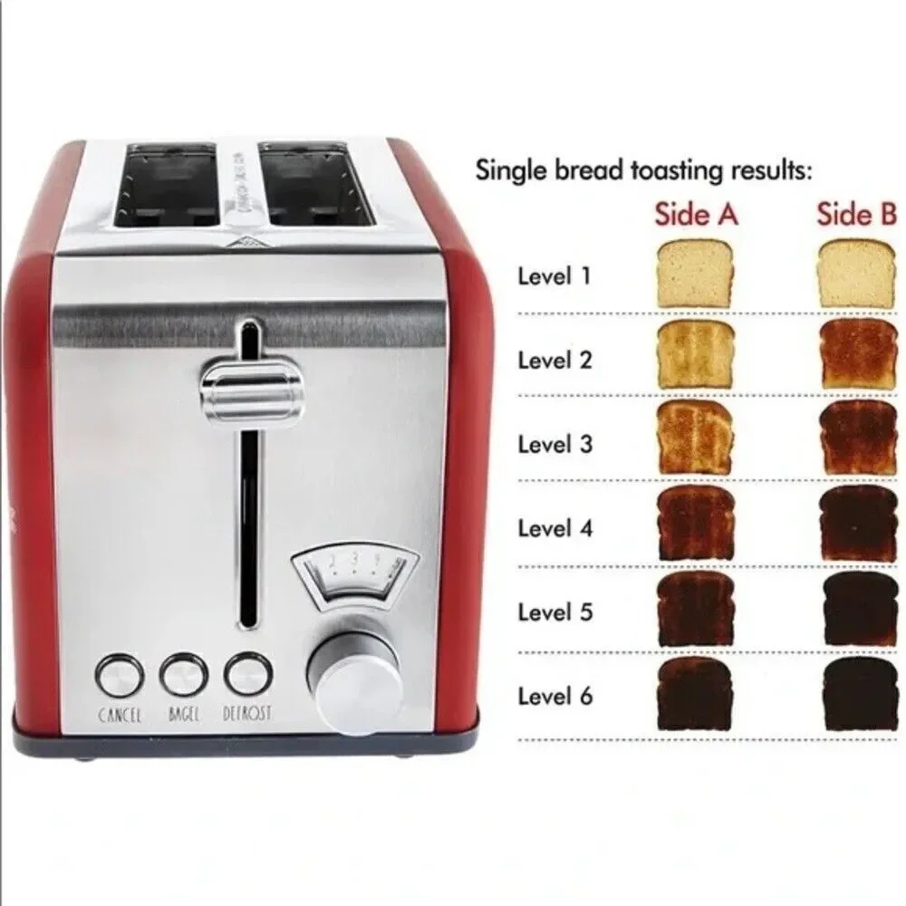 NWT New in Box Rae Dunn Joy Red Silver White 2 Slice Snowflake Toaster Christmas